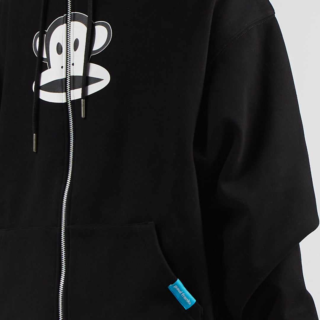 PAUL FRANK BASIC JULIUS BLACK ON BLACK ZIP HOOD