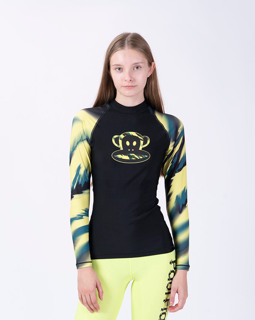 PAUL FRANK WOMENS RASHGUARD NEON JUNGLE