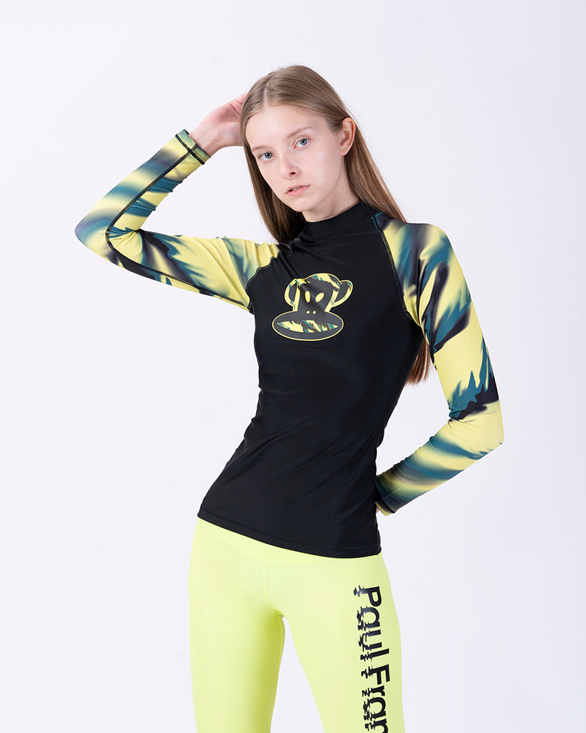 PAUL FRANK WOMENS RASHGUARD NEON JUNGLE